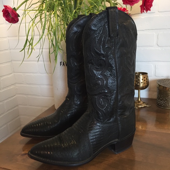 J Chisholm Lizard Skin Leather Boots 